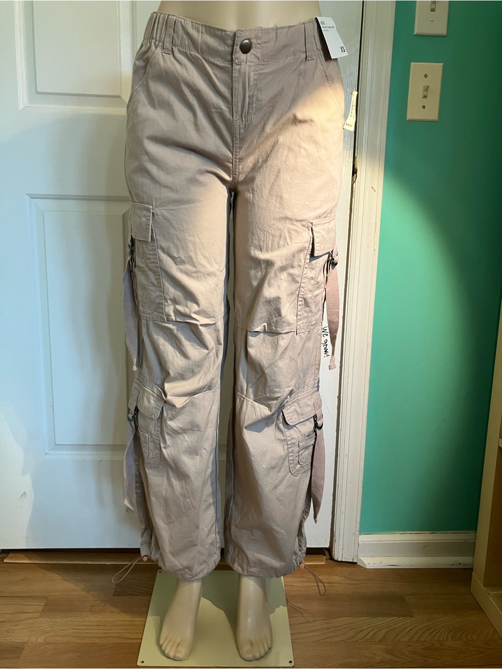 Tan Aeropostale Cargo Parachute Utility Pants